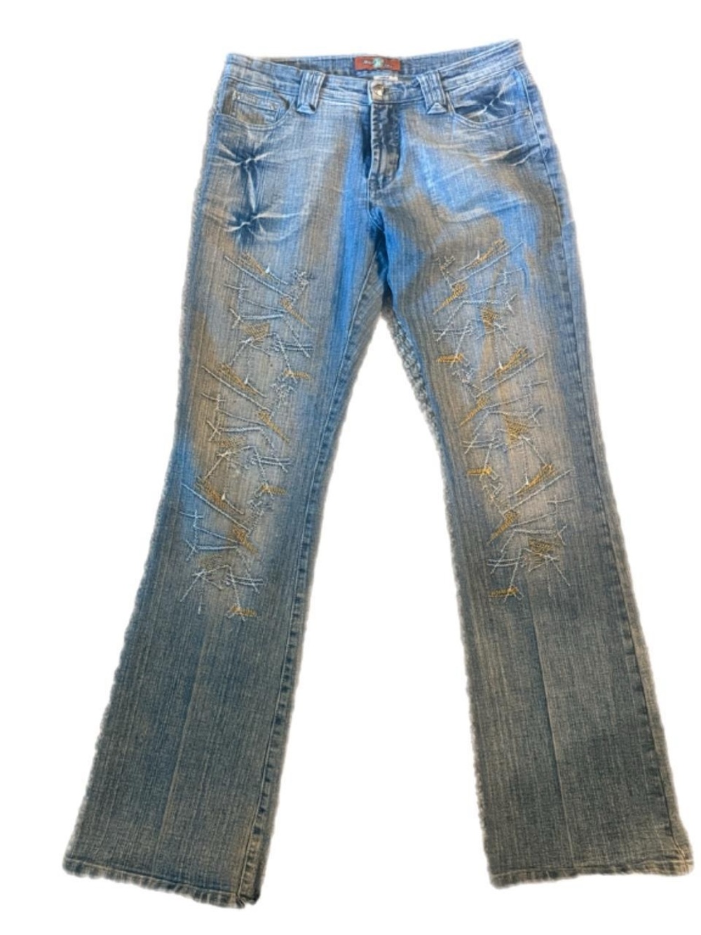 Silver Jeans Light Blue Distressed Flare Jeans